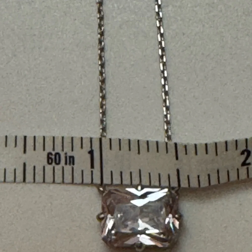 👑✨Melinda Maria~Your Royal Highness~ Silver emerald cut Necklace with Pendant👑 - Picture 7 of 11